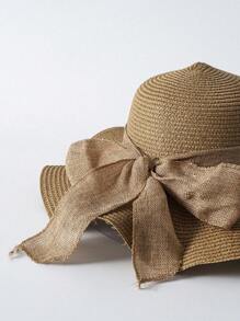 Tropiscape 1 Stück Damen Frühling/Sommer Sonnenhut mit wellenförmigem Rand und Schleife, ideal für Strand, Reisen oder Urlaub Boho Strand