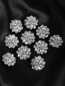 5 件/套多层花形水钻金属纽扣，适用于皮草大衣、婚纱、西装、制服、装饰、DIY 花束、礼品盒、珠宝配饰 - 彩色 - 查看 7