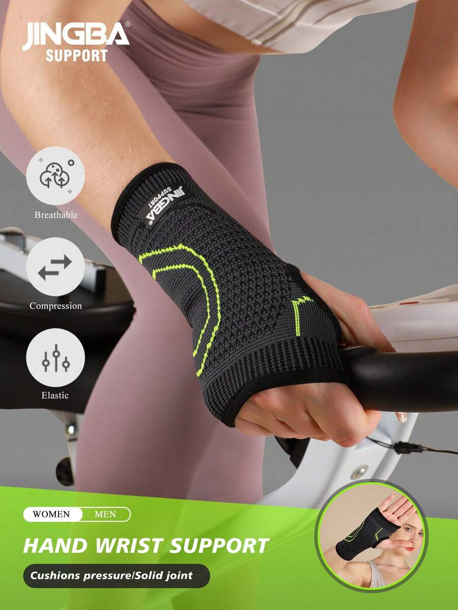 JINGBA SUPPORT 1pc Lightweight Breathable Palm Support Wrist Sleeve, Unisex, Suitable For Sports And Daily Use, Gym Wrist Wrap Accessory - Multicolor - View 1