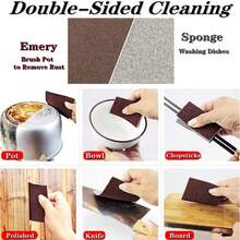 10 件纳米海绵魔术橡皮擦，含金刚砂除锈海绵，金刚砂魔术湿巾，锅底清洁除垢海绵，除锈海绵，洗碗海绵块，强力去污，清洁用品，清洁工具，返校用品，厨房和餐厅，烘焙，锅刷和清洁刷，厨房清洁工具，厨房清洁刷，颜色和款式随机 - 棕色 - 查看 7
