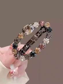 Pasador de cabello con cristales de Rhinestone checo con estilo coreano, clip de flequillo y accesorio de moda para el cabello, pinzas para el cabello, barrettes