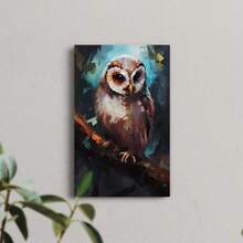 1 Pc Canvas Painting,Owl, Painting, Canvas, Wall Art, Colorful, Branch, Foliage,Wood Framed Painting (1) Thickness 2.5 Cm/ 1 Inch-Home Decoration For All Occasions,Ideal New Year, Valentine's Day,Thanksgiving,Easter,Christmas Gift,Room Decoration Aesthetic,Wall Decoration Art,Perfect Gift,Autumn And Winter Wall Decoration,Living Room Decoration, Bedroom Decoration, Kitchen Decoration, Entry Decoration, Bathroom Decoration, Direct Wall Painting, High Quality Wall Painting Poster,Modern Home Decoration Stretched And Framed Ready To Hang - Black - View 1