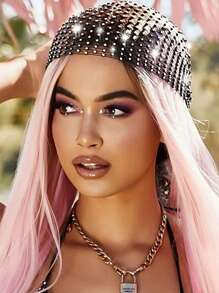 1 pezzo Fascia per capelli, reggicoda alla moda con strass, accessorio elastico per capelli