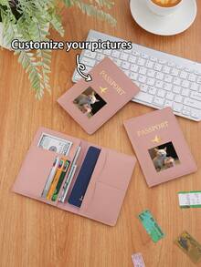 Ayotu Customized Gold Airplane Pattern Passport Holder, Smooth PU Material, Passport And Ticket Storage Bag, Travel Storage Bag, Foldable And Portable Multi-Function Storage Bag, Dust-Proof, Waterproof, Wear-Resistant, Essential Custom Gift For Holidays, Group Travel, And Family Trips - Multicolor - View 5