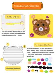 1 pieza Pintura de lana tejida a mano, material de bricolaje de animales de dibujos animados, calcomanías de juguetes, el mejor regalo de cumpleaños para niños y niñas, color de accesorio aleatorio, regalos de Navidad, regalos festivos