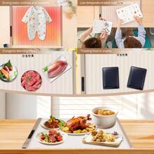 Warming Tray, Silicone Food Warmer With Adjustable Temperature, Roll Up Heating Tray, Foldable Warmer Mat Fast Heating For Home Buffets Restaurants House Parties - White - View 5