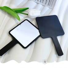 1pc Simple Ins-Style Handheld Mirror/Makeup Mirror For Student Dorm/Portable Compact Mirror For Touch Up