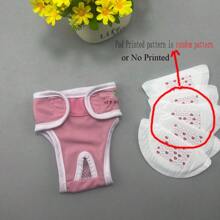 Culotte pour chienne en période physiologique, rose et bleue, avec 5 pièces de serviettes hygiéniques