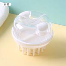 1pc New Double-Press Liquid Dispense Hair Washing Brush, Home Scalp Massage Brush With Long Teeth, Transparent Visible Cleaning Comb, Random Color