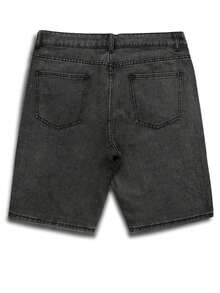 男士水钻交叉口袋夏季休闲牛仔短裤，Emo 风格