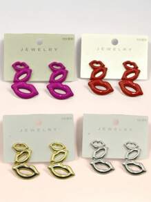 Une paire de boucles d'oreilles élégantes et sexy bohème avec des lèvres dorées en forme de dopamine et de Maillard, imprimé léopard avec un nœud, légères, élégantes, hypoallergéniques, convenant pour tous les jours, les fêtes, en cadeau, Fête des Mères (sans cartes incluses)