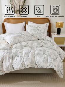 Bộ ga trải giường 3 món họa tiết hoa xanh (1 ga trải giường + 2 vỏ gối, không kèm ruột chăn), thiết kế đơn giản, mềm mại và thân thiện với da, phù hợp cho phòng ngủ chính, phòng khách, mọi mùa, món quà tuyệt vời dành cho phụ nữ. - Nhiều màu - Xem 8