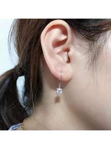 Elegant Square Pendant And Round Earrings Set - Ideal For Weddings And Special Occasions