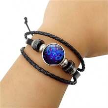 Zodiac Signs Spirit Bracelet Zodiac Bracelet For Women Men Adjustable 12 Constellation Bracelet Multilayer Zodiac Black Leather Bracelets Zodiac Sign Wrap Bracelet For Women Men Birthday Jewelry