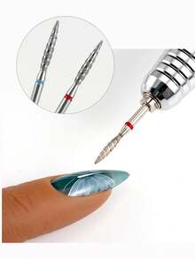 1 mũi khoan cắt móng tay kim cương Tornado Flame 3/32" Phụ kiện máy khoan mài móng tay quay - Bạc - Xem 6