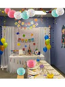 3pcs Paper Ice Cream & Donut Shaped Lanterns - Party Hanging Paper Lanterns, Birthday Party Candy Macaron Round Folding Paper Lanterns, Suitable For Wedding, Birthday, Christening And Various Festivals - No Power Required, No Feathers