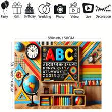 1 Pc Welcome Back To School Vinyl Banner Bright Red Apples Pencil Scissors And School Bus Design Pattern For Classroom Library Campus Event Photography Background Decoration Banner Vinyl Birthday Decorations Tapestry Room Decor Flag Party Decorations School Decor School Surprise Dormitory Decor