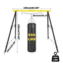 Porch Swing Frame, 880lbs Weight Capacity Swing Stand, Heavy Duty A-Frame Swing, Swing Stand Frame For Yoga Hammock Saucer Baby Porch Swing, Swing Sets For Backyard (Swing NOT Included) - Yellow - View 3