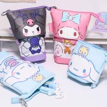 Sanrio 1pc Cute Cartoon Kitty, My Melody, Kuromi, Design Telescopic Pencil Case, Large Capacity Student Stationery Pouch,Back To School,School Supplies,Pencil Pouch,School Bag