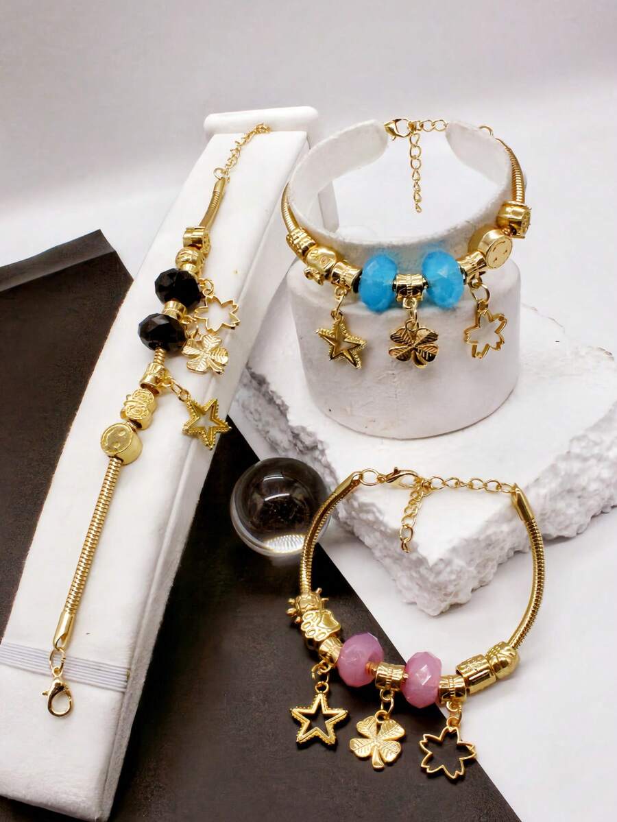Fashion Bracelets (3 Random Pieces) - 金色 - 查看 1