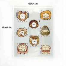 4pcs/Pack Creative Transparent PET Sticker Set, Student DIY Sticker For Water Bottle, Phone Case, Scrapbooking Material,Back To School,School Supplies