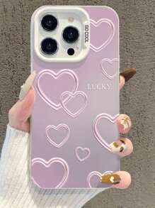 1 pieza Funda móvil con degradado de corazón compatible con iPhone 16 Pro Max, iPhone 15 Plus, funda de teléfono de estilo creativo y elegante para niñas para iPhone 14, 13, 12 - Gran regalo