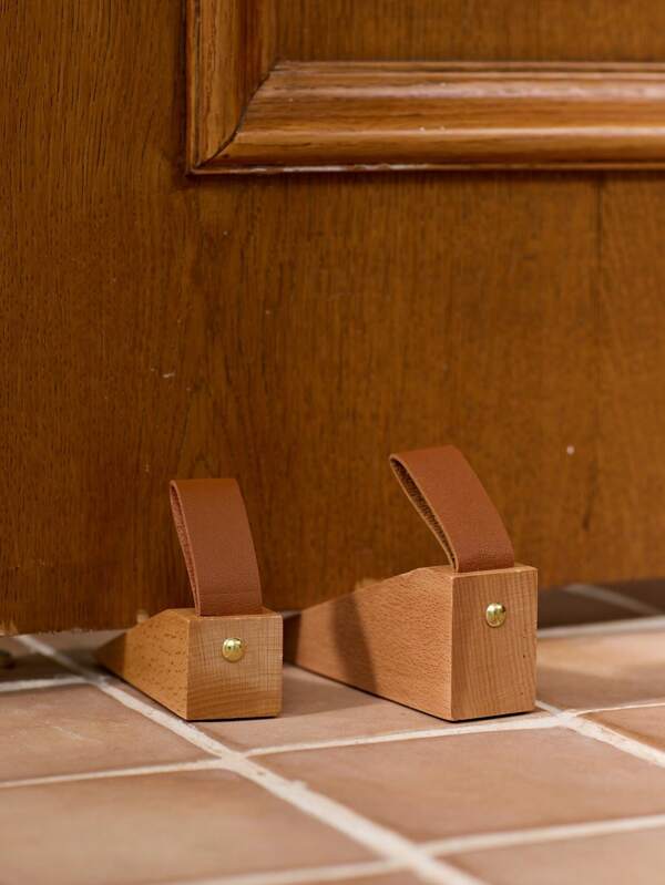 Cirelle 1 Pièce Cale-porte En Bois Massif De Conception Triangulaire 3d Avec Patin Antidérapant, Style Nordique Pour Chambre À Coucher, Salle De Bain Et Bureau