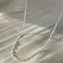 S925纯银项链女款精致锁骨链40/45/50/55/60cm长简约百搭链子铂金/金色适合情人节礼物ins风