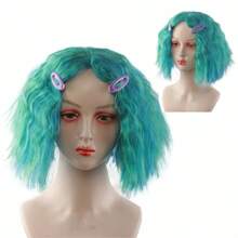 1pc  Brain Agent Wig Head Cover Animation Role-Playing Wig Flower Hairpin Party Costume Wig Halloween Wear Woven Wig Braid Cartoon Character Wig Comic Wig Thanksgiving Birthday Gift Christmas