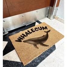1pc 16"*24" 18"*30" Whalecum Door Mat | Funny Whale Door Mat | Sailor Decor | Beach House Decor | Housewarming Gift | Beach Doormat | Unique Gift - 黑色 - 查看 1
