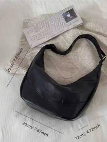 2025 Nowa prosta i wszechstronna duża pojemność Czarna torba na ramię i crossbody Dumpling dla kobiet, odpowiednia dla studentów, dojazdów do pracy