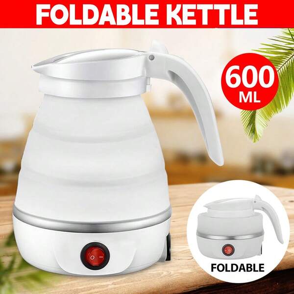 600ml Electric Foldable Travel Kettle With Stainless Steel Base For Outdoor Hiking Camping Or Motorcycle Travel
