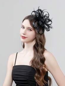 HITYfascinator 1pc Polyester Fiber Bow Fascinator Headband, Suitable For Parties All Season Mini Hats Tiny Hats Derby Hat Mini Top Hat Mini Cap, School Stuff, Elegant, College - 2025 DIAMOND - View 4