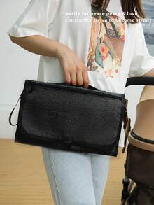 黑色便携式尿布袋多功能妈咪包，便携式尿布袋尿布袋尿布收纳袋 - 黑色 - 查看 5