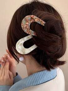 5pcs/2pcs/3pcs Women's Fashion Elegant Adorable Multi Functional Pattern Premium U-Shaped Hair Clip Suitable Fashionable, Versatile, Elegant, Suitable For Summer Back To School Season, Daily Gatherings, Travel, Beach Parties, Wearing (The Letters On The Hair Clip Are Random)