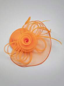 HITYfascinator 1 件 Fascinator Veil 网眼迷你帽，涤纶纤维蝴蝶结装饰，适合所有季节小帽子德比帽