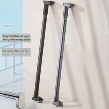 NetHong 1PC Adjustable Telescopic Shower Curtain Rod Bracket, Multi-Functional Telescopic Rod Bracket, Towel Rack Bracket, Suitable For Bathroom Curtain Rods, Balcony Clotheslines, Wardrobe Rods, Door/Curtain Rods, Bathroom Accessories, Bedroom Accessories, Home Storage Rods - Black - View 7