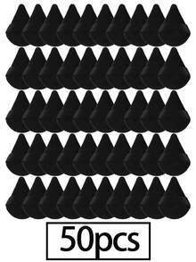 5pcs/10pcs/12pcs/20pcs/30pcs/50pcs/100pcs Mini Triangle Flocked Double-Sided Makeup Sponges, Suitable For Setting Makeup, Soft & Fluffy Texture, Applicable For Face & Body Powder Puff, Mixed Makeup Beauty Tools Set - Hitam - View 9