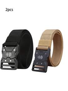 3 New Quick - Release Nylon Tactical Belts, Suitable For Sweatpants, Outdoor Training, Daily Use And As Men's Casual Belts