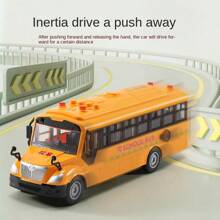 1 pieza Juguete de Autobús escolar para niños, simulación de autobús musical y con historias, modelo de autobús por inercia para bebés, como regalo de cumpleaños, Navidad y Halloween