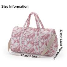 Quilted High Capacity Travel Tote Bag, Weekend Short Trip Storage Bag, Lightweight Washable Mom's Maternity Bag With Detachable Shoulder Strap Bag For School School Accessories School Stuff