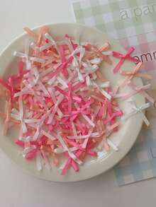 100Pcs 3cm Mini Satin Ribbons Flowers Bows Ties For DIY Craft Scrapbooking Embellishment Accessories Pets Hair Clothes Decoration