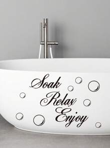 Blasen und Englisch abnehmbare Wandaufkleber, minimalistischer entspannender englischer Wandtattoo, geeignet für Hotel, Zuhause, Büro, Schlafzimmer, Wohnzimmer, Badezimmer, Toilette Raumdekoration Heimdekoraufkleber Wandaufkleber Wanddekoration personalisierte Aufkleber