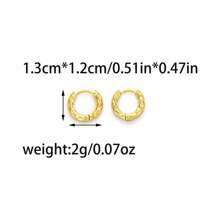 Mazuer 1 Pair 18K Gold Plated Retro Vintage Candy Color Unique Design Twist Hoop Earrings, Y2K Western Jewelry Gift For Girlfriend Mother's Day Ramadan Thanksgiving July 4th Holiday Party Daily Vacation