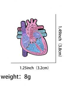 Insignia de esmalte con diseño de cerebro y corazón, broche de mujer, insignia de hombro con órgano corporal masculino, accesorio de joyería de moda, regalo, insignia de pecho de aleación para médicos, accesorios escolares y de oficina, camisas, chaquetas, Navidad, Halloween