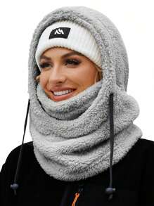 Winterfleece Balaclava Haube Skimütze, warme Gesichtsabdeckung, gestrickter Polyester Kopf- und Halserwärmer, unisex, leicht, handwaschbar, nicht dehnbares Gewebe mit feiner Verarbeitung - 1 Stück
