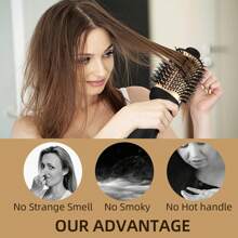 SEAGO Brosse à air chaud 3 en 1 - Brosse à air chaud haut de gamme de haute qualité, sèche-cheveux et lisseur - Volumisant, frisage vers l'intérieur et lissage 3 en 1 Brosse à air chaud - Séchage et coiffage en un, fonction bouclage et lissage, réglage de la vitesse du vent à 3 niveaux, outil de coiffure professionnel à air chaud - Puissant sèche-cheveux et lisseur - Pas de dommages thermiques pendant la coiffure - Séchage rapide, boucles, volume, sèche-cheveux ionique