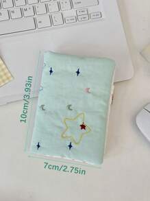 1pc Passport Holder For Travel Official License Cute Fabric Passport Cover With Star Embroidery Travel Must Haves Accessories Cruise Ship Essentials Passport Book Holder Flying Essentials Travel Gifts