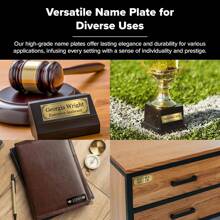 Targa personalizzata in ottone incisa - 3"x1" - Targa commemorativa, targa del nome, cartello d'arte, etichetta per trofei, riconoscimenti militari - Con adesivo o viti per il montaggio