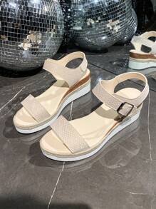 Bohemian Buckle Sandals For Women, New Summer Casual Flat Comfortable Beach Shoes, Fashion Vacation Preppy Style Buckle Classic Beach Outdoor Spring/Summer